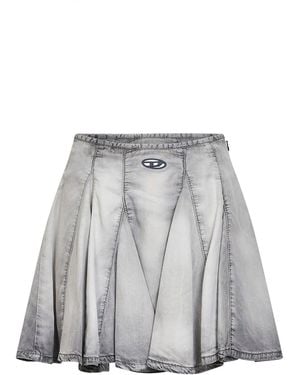 DIESEL Denim De-Spiki-Fsi Pleated Mini Skirt - Grey