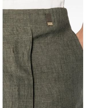 Herno Long Linen Skirt - Green