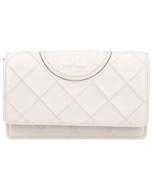 Tory Burch Chain Wallet Fleming - White