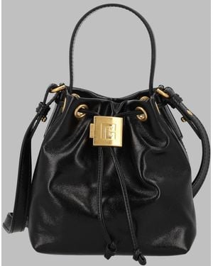 Balmain Bucket Bag Pulse Mini Calf Leather Shoulder - Black