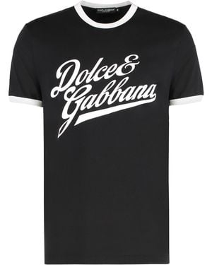 Dolce & Gabbana Round Neck T-Shirt - Black