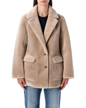 Urbancode Reversible Faux Fur Coat With Suede Interior - Natural