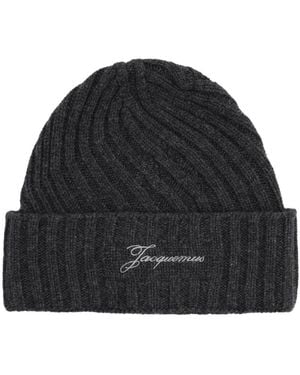 Jacquemus The Tourni Cap Cashmere Merino Wool Hat - Black