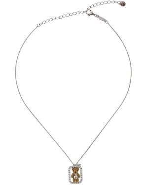 YVMIN Necklace Inlaid Mini Bear Necklaces - White