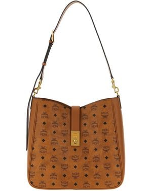 MCM Tracy Canvas Shoulder Bag - Brown
