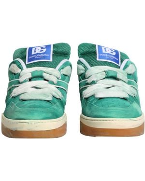 Dolce & Gabbana Suede New Roma Low Top Trainers Shoes Leather (Suede) - Green