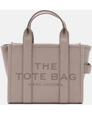 Marc Jacobs Cement Leather The Mini Tote Bag - Grey