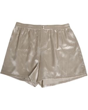 Dolce & Gabbana Silk Satin Elastic Boxer Short Swimwear - Grey