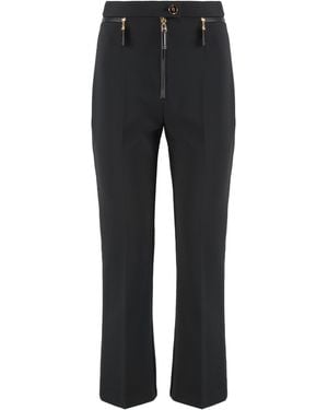 Elisabetta Franchi Trousers Double Crepe Polyester Skinny - Black
