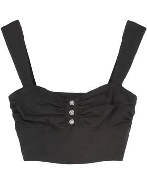 Pinko Crop Top Voyager Linen - Black