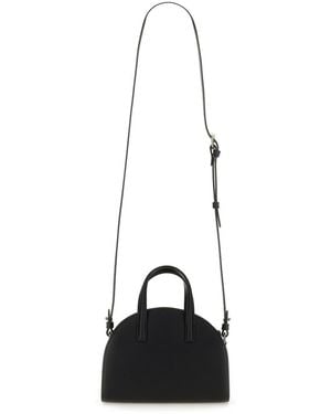 A.P.C. Demi-Lune Tote Bag Small Goat Leather Shoulder - Black