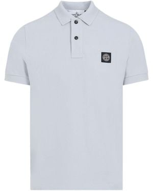 Stone Island Logo Cotton Polo Shirt - White