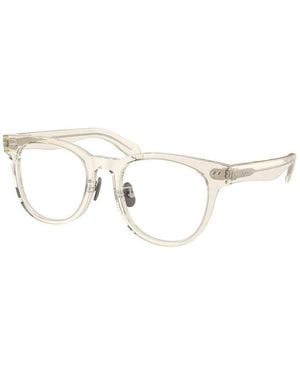 Polo Ralph Lauren Eyeglasses Round Full Rim, Shiny Transparent Pinot Frame And Clear Demo Lenses Lens Ph2264D5034 Sunglasses - Metallic
