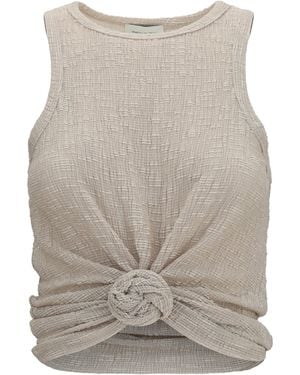 Magda Butrym Crêpe Top With Knot - Grey