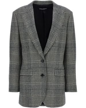 Dolce & Gabbana 'Pied De Poule' Blazer - Black