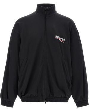 Balenciaga Sweatshirt With Logo Embroidery - Black