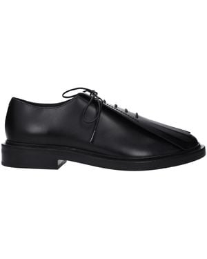 Max Mara Leather Fringe Oxford Shoes - Black