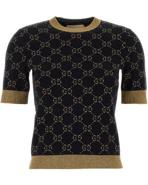 Gucci Embroidered Cotton Blend Jumper - Black