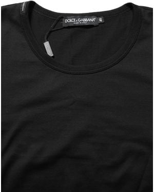 Dolce & Gabbana Black Cotton Round Neck Short Sleeves T