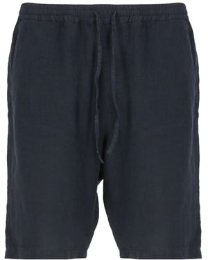 120% Lino Linen Bermuda Shorts - Blue