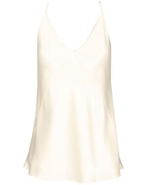 Max Mara Spaghetti Strap Satin Top - White