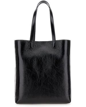 Saint Laurent Bold Tote Bag With Embossed Logo - Black