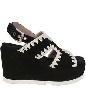 Mou Eva Wedge Back Strap - Black