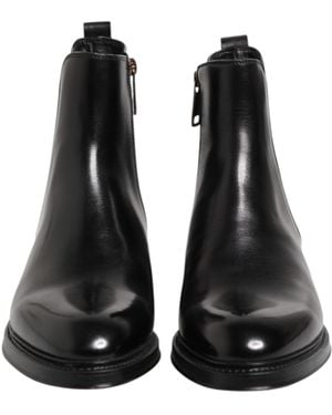 Dolce & Gabbana Side Zip Ankle Boots - Black