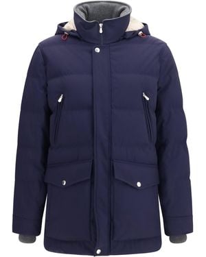 Brunello Cucinelli Nylon Hooded Jacket - Blue