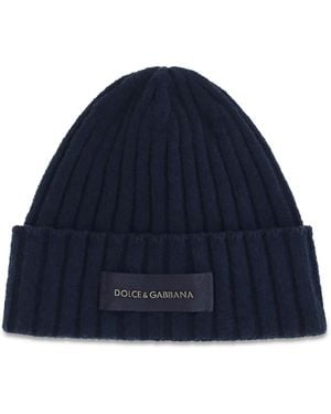 Dolce & Gabbana Beanie Hat Wool Ovis Aries E Hairbands - Blue
