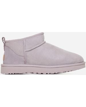 UGG Classic Ultra Mini Suede Ankle Boots - Purple