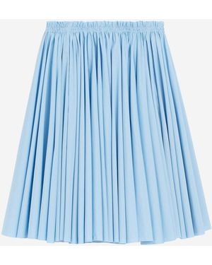 Ami Paris Midi Cotton Skirt - Blue
