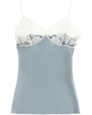 Chloé Powder Satin Tank Top - Blue