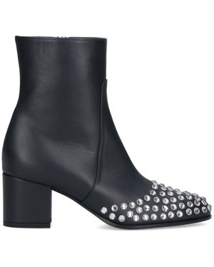 Alaïa Low Ankle Boots With Rhinestones - Blue