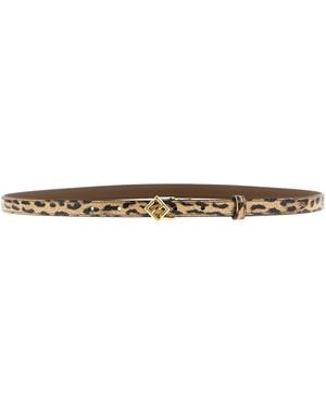 Fendi Velvet Leather Regular Belt - White