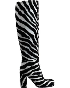 Bottega Veneta Zebra-Print Boots - Black