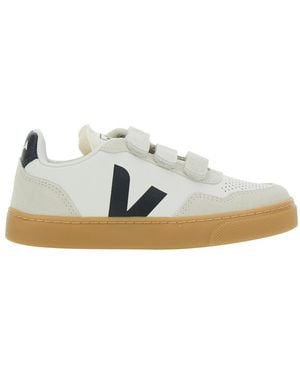 Veja Low Top Sneakers V-90 Leather Organic Traced Sneakers - White