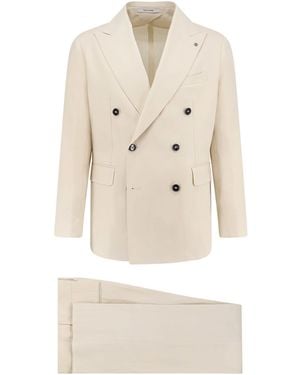 Tagliatore Double-Breasted Linen Blazer - Natural