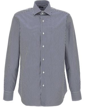 Barba Napoli Striped Cotton Shirt - Blue