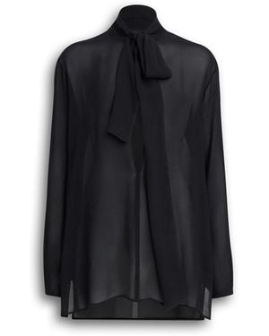 Maison AlaïA Scarf Blouse Georgett Shirt - Black