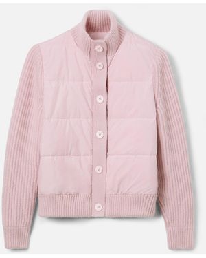 MC2 Saint Barth Rosental Padded Jacket With Knitted Sleeves Knitwear - Pink