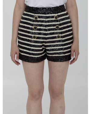 Balmain Sequined Shorts - Black