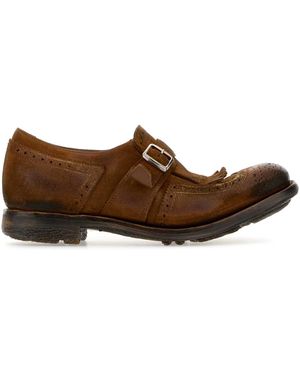 Church's Caramel Suede Shanghai W Monk Strap Shoes - Brown