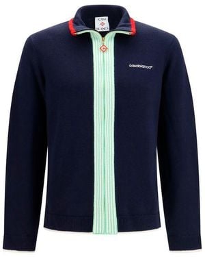 CASABLANCA Wool Oves Aries Full-Length Jacket Clothing - Blue