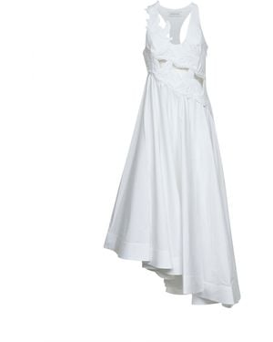 Zimmermann Ivory Cotton Luna Applique Midi Dress - White