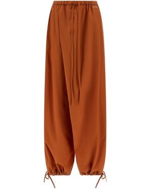 Marni Diagonal Draping Trousers - Brown