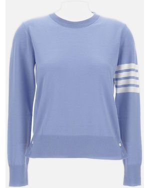 Thom Browne Relaxed Fit Pullover - Blue