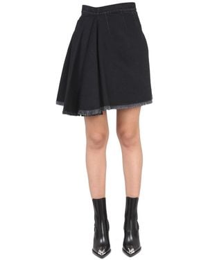 McQueen Asymmetrical Mini Skirt - Black