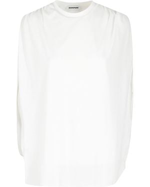 DARKPARK Tracy Light Jersey Sleeveless Blouse Cotton Camicia - White