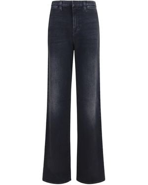 Gucci Stretch Cotton Jeans With Web Stripe Cotton; Elastane - Blue